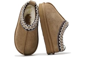 Project Cloud 100% Genuine Leather & Australian Shearling Slippers for Kids - Memory Foam Fuzzy & Non-Slip Fluffy Slippers Girls Footwear & Boys Footwear, Kids Unisex Shoe (Dream Warm)