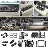 PIUGILH 24 PCS Full Set Interior Decoration Trim Kit for Hummer H2 2003-2007,Car Central Control Dashboard Navigation Panel Sticker Interior Trim Cover, Nice and Fashionable (Carbon Fiber Pattern)