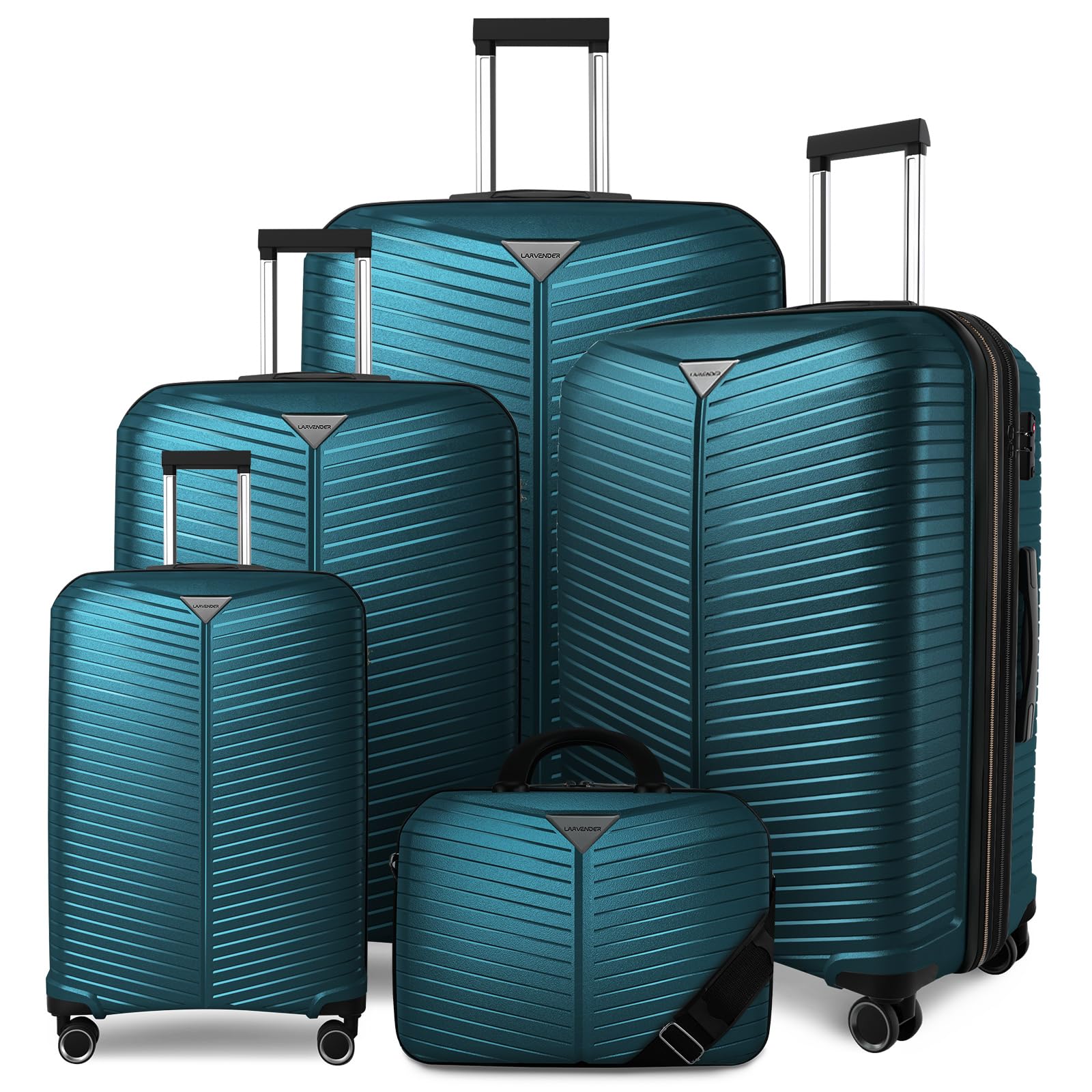 LEAVES KING LARVENDER Luggage Sets 5 Piece, Expandable(Only 24