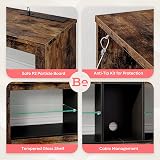 Bestier 140cm TV Stand Cabinet with RGB LED Lights 55/65 inch Rustic Brown view 5