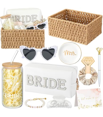 Amazon.com : Set of 2 Bride to Be Gift Bride Makeup Bag and  display picture 2