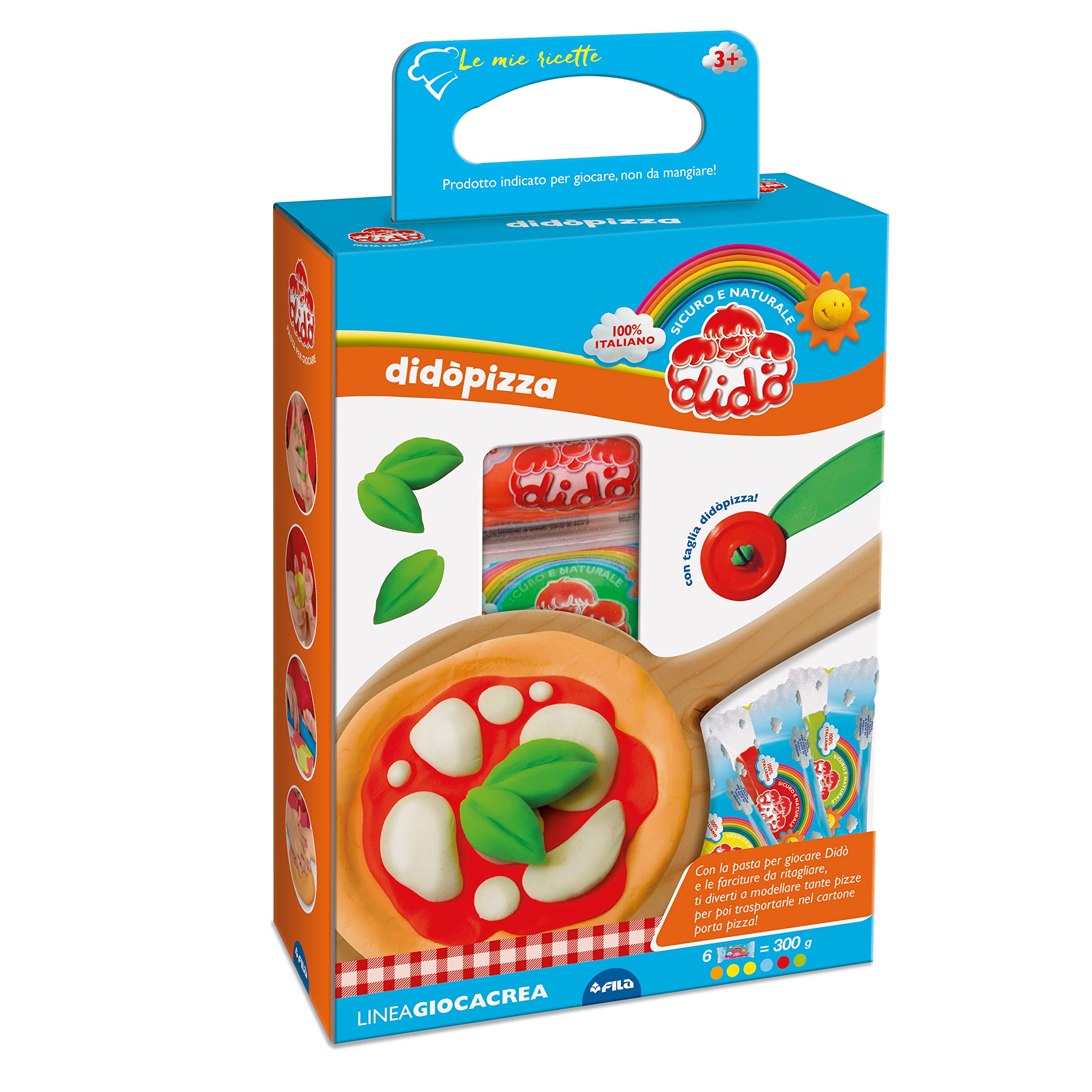 FILA 399000 Modeling Dough Green, Orange, Red, White, Yellow Consumable for Model Making for Children - Modeling Supplies for Children (Modeling Dough, Green, Orange, Red, White, Yellow, Bag, 6 Pieces, Italy, 3 Years)