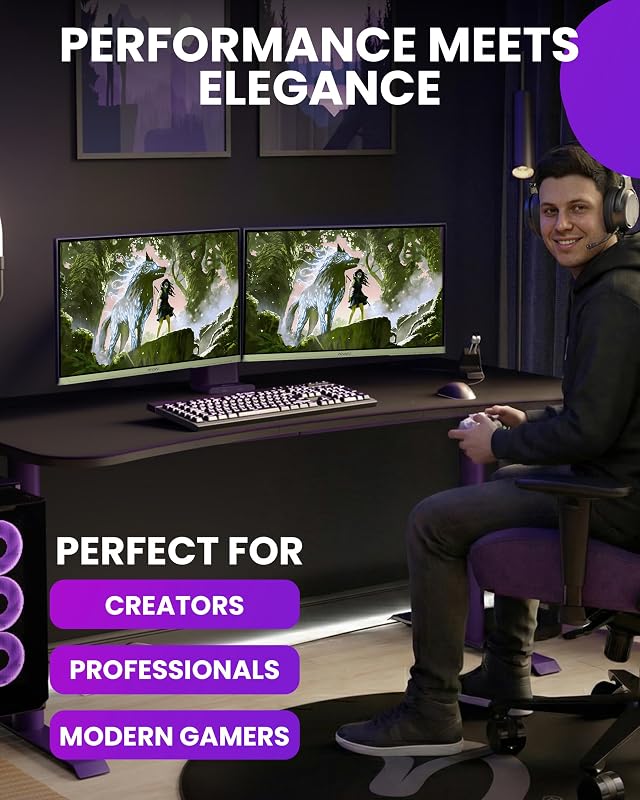 Nova 24" Monitor Gaming IPS FHD 200 Hz, 1 ms, FreeSync, HDR, Altavoces Integrados – Forest Green