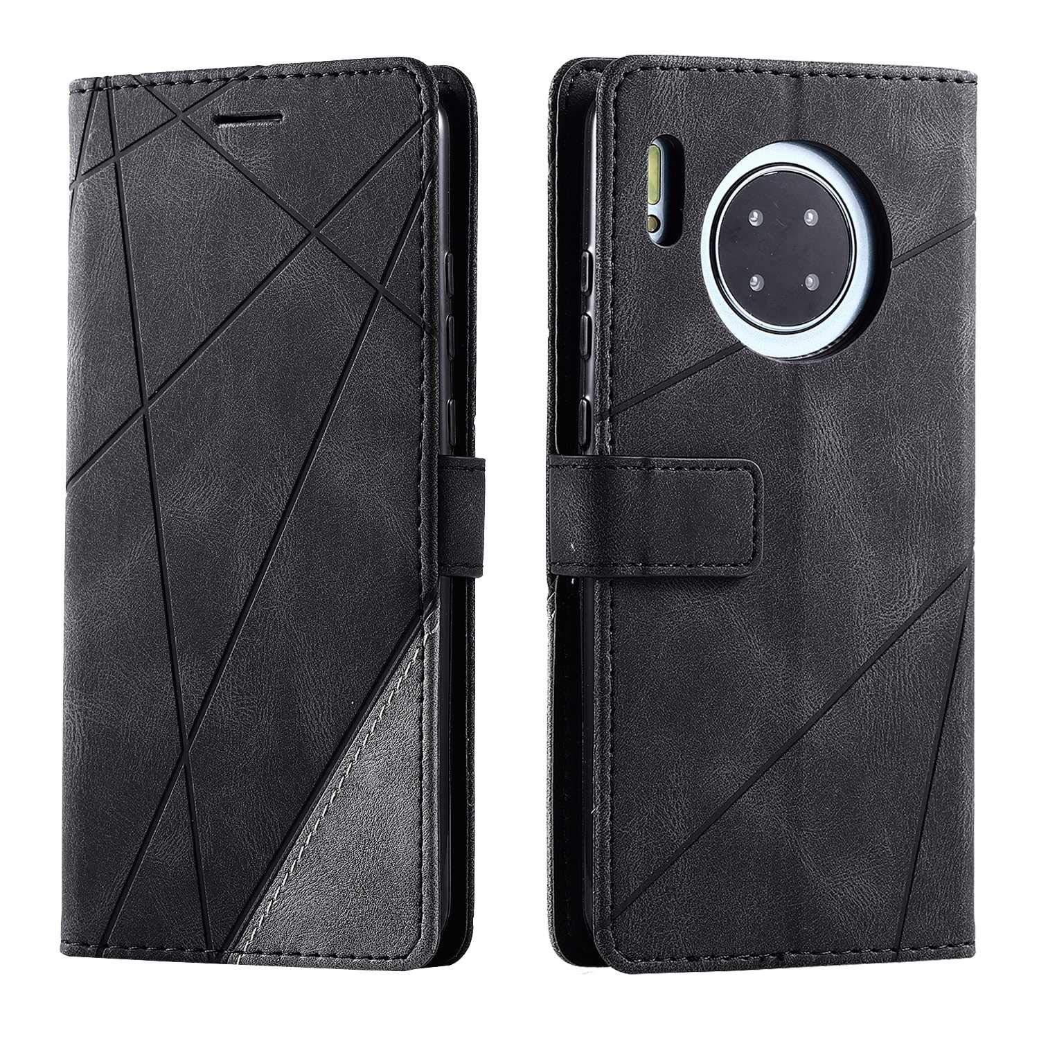SONWO Case for Huawei Mate 30 Case, Premium Leather Flip Wallet Case Magnetic Closure Card Slots Kickstand Phone Case for Huawei Mate 30, Black