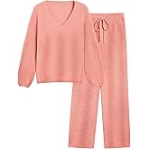 GKBK Womens Two Piece Outfits Sweater Sets Fuzzy Fleece Loungewear Matching Lounge Set Fall Winter Trendy Clothes