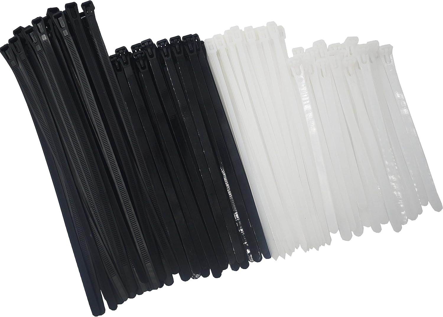 Reusable Releasable Adjustable Nylon Cable Zip Ties 100 PACK 6+8(Small)+8+10 Inch Assorted Black
