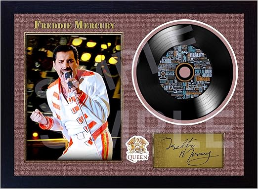 SGH SERVICES Freddie Mercury Queen - Mini Disco de Vinilo LP con Marco de Madera de Bohemio: Amazon.es: Hogar