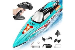 BEZGAR RC Boat, 18 inch Big Brushless Remote Control Boat for Adults and Kids, 55 KPH Large Fast RC Speed Boats with 2500mAh Battery, Ideal Waterproof Toy Boats for Lakes - HJ816 Green