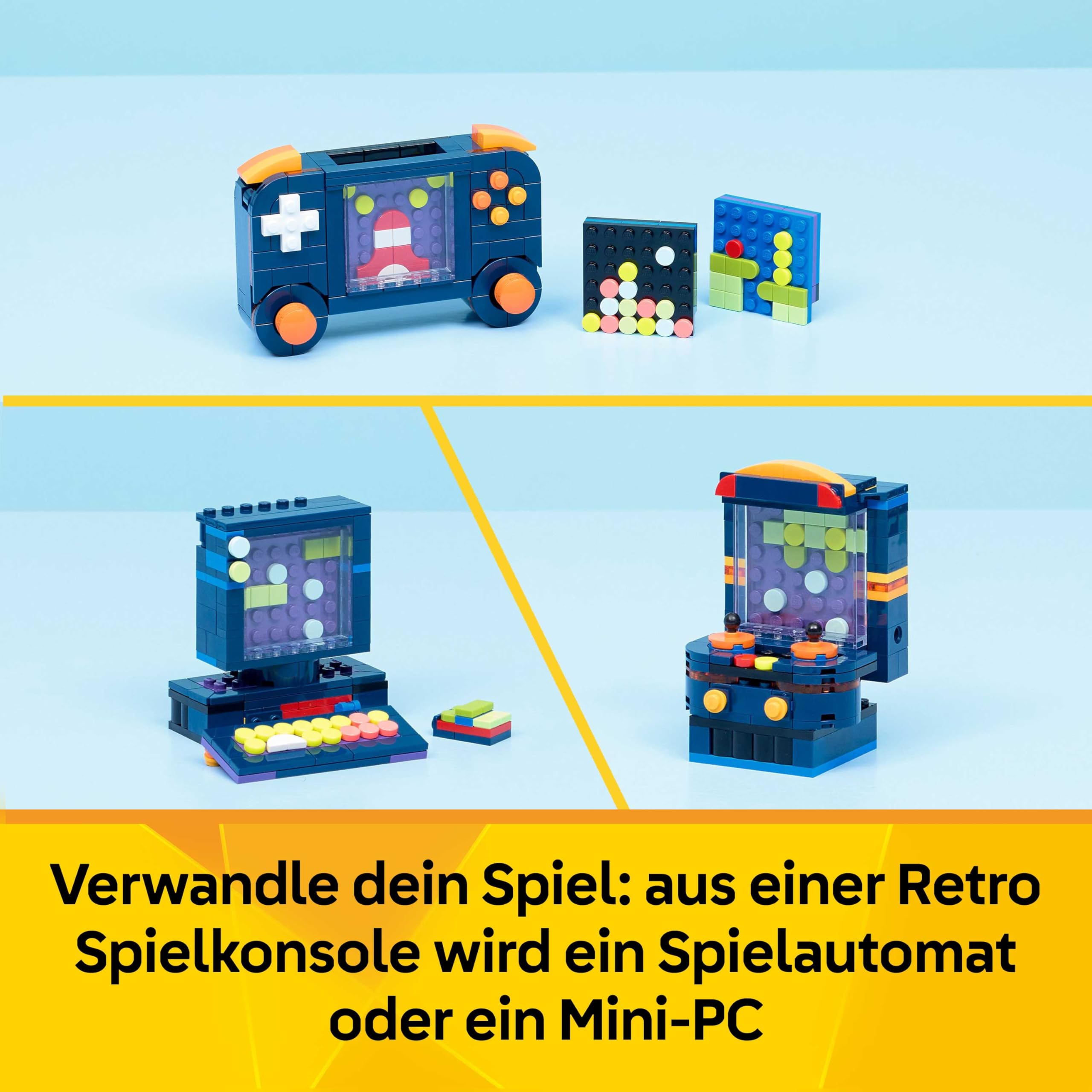 LEGO Creator 3-in-1-Set Retro-Spielkonsole - Kinder Spielzeug & Bauset - Modellbau mit 3 Bauoptionen: Konsole, Computer oder Spielautomat - Kreatives Geschenk für Mädchen und Jungen ab 8-31380 3
