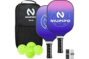 niupipo Pickleball Paddles Set of 2/4/1, USAPA Approved Pro Graphite Pickleball Rackets, Polypropylene Honeycomb Core, Cushion 4.72In Grip, Portable Bag/Cover, Pickle Ball Paddle Set for Men Women