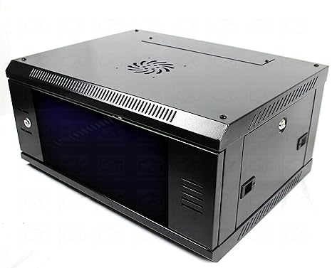 6u 19 450mm Black Network Cabinet Data Comms Wall Rack Patch