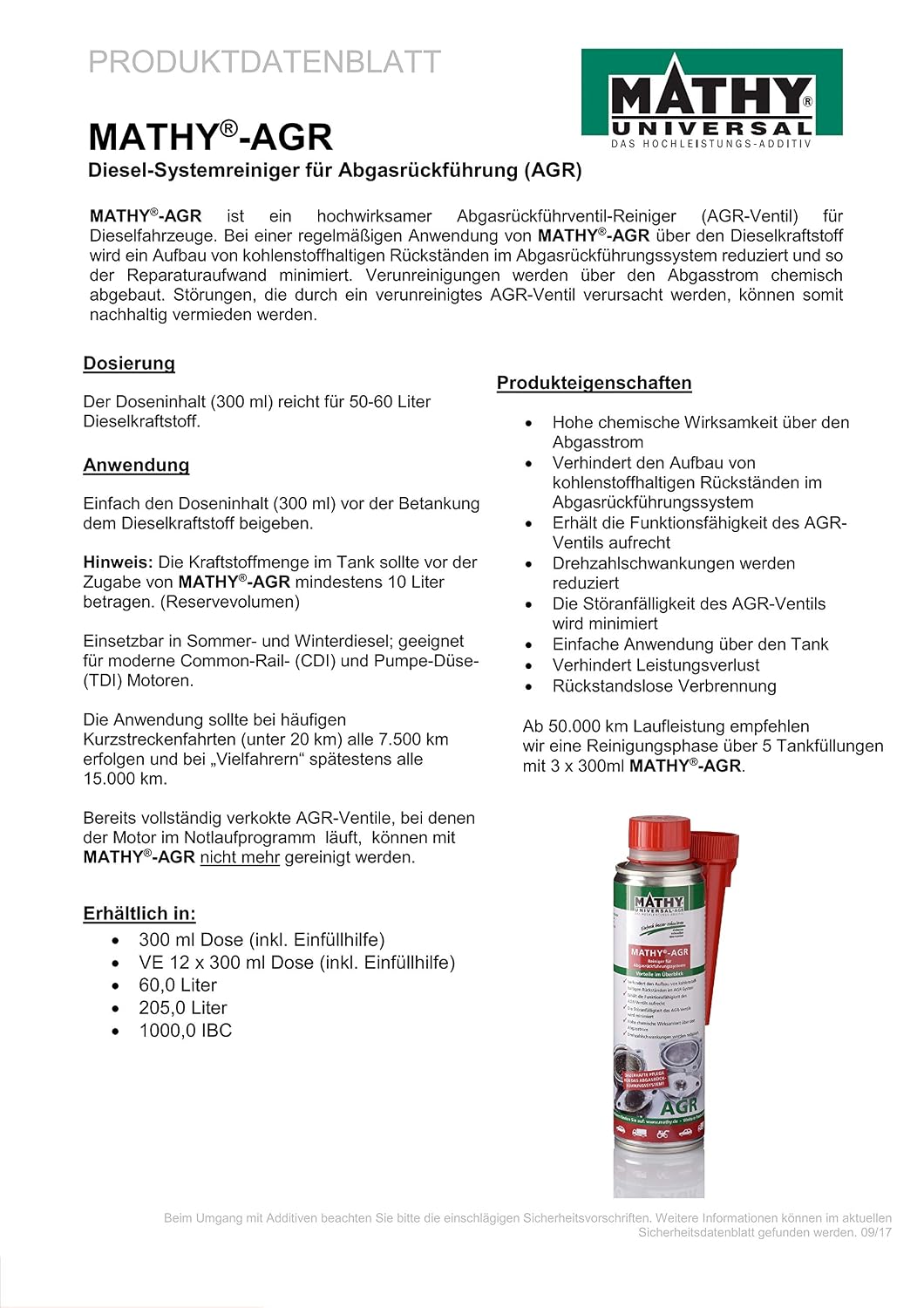Mathy Agr Reiniger Fur Agr Abgasruckfuhrungsventil Diesel 300ml