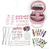 FVUUKOSIIT Bracelet Making Kit - 242 Pcs DIY Jewelry Making Kit, Christmas Gifts Toy for Girls Kids Toys Crafts for Gril Ages 4 5 6 7 8 12 with Big Size Portable Gift Box, Boosts Creativity (Red)
