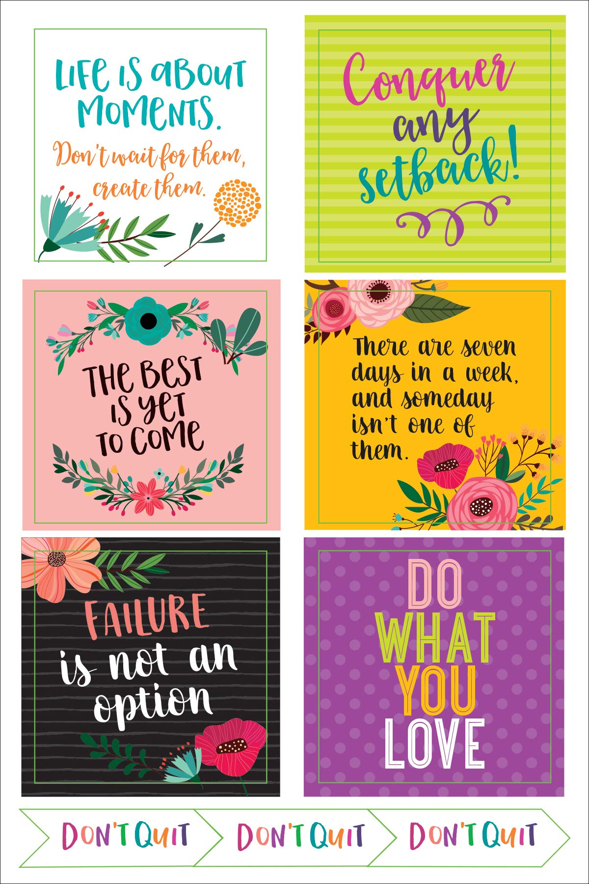 Essentials Planner Stickers -- Wake Up Kick Ass Repeat (Set of 150 Stickers)