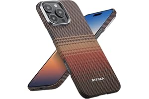 pitaka for iPhone 16 Pro Max Case Compatible with MagSafe, Thin & Light Case iPhone 16 Pro Max with a Caseless Feel, 1500D Aramid Fiber Woven [Tactile Woven Case-Sunset]