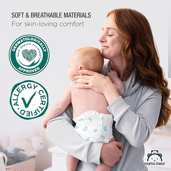 AMAZON BRAND – MAMA BEAR GENTLE TOUCH DIAPERS, SIZE 2, 46 COUNT, LEAK PROTECTION, WETNESS INDICATOR, CHLORINE FREE, POCKETED WAISTBAND