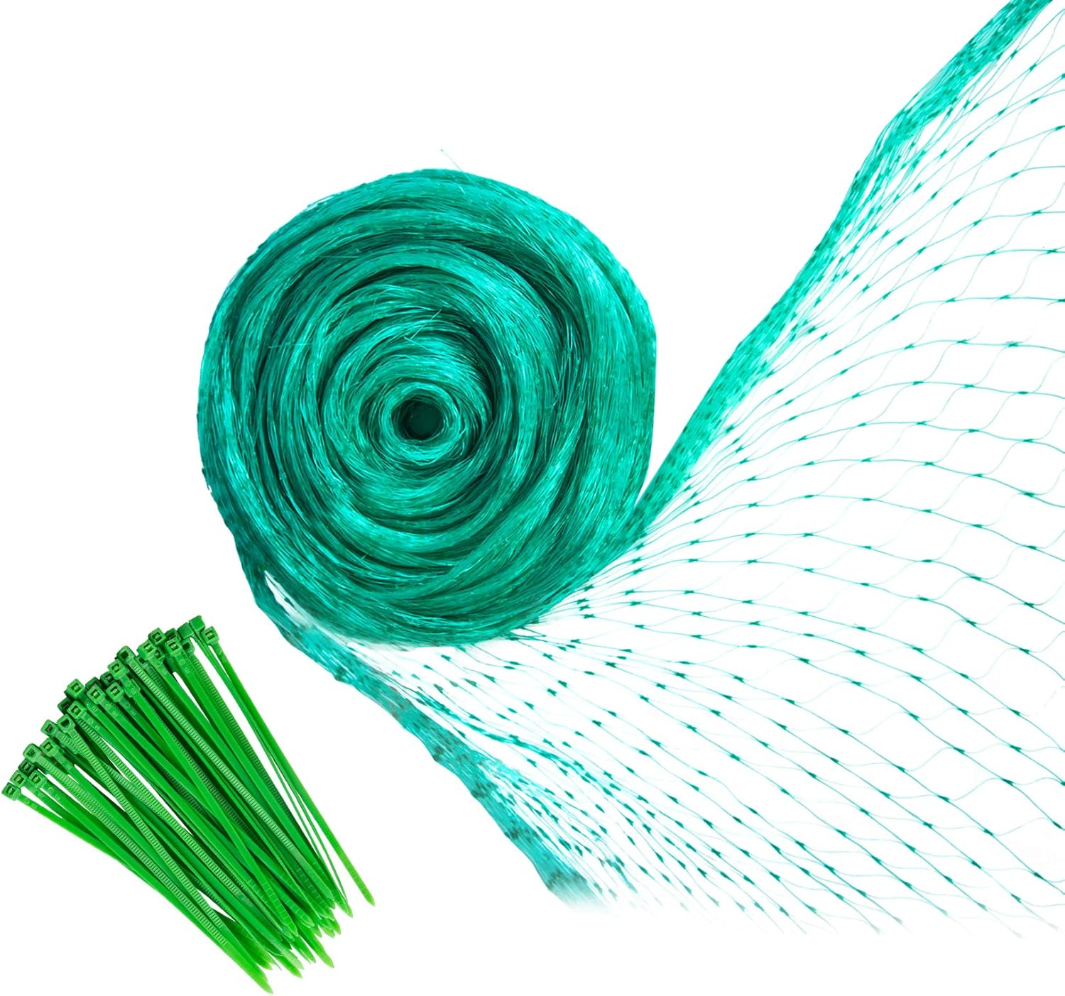 YHmall Bird Netting, 13 x 33 Feet Reusable Heavy Duty Fruit Tree Netting, Garden Netting Protect Fruit Trees Blueberries Plants and Vegetables from Birds and Animals (Green, 50 Pcs Cable Ties) : Garden & Outdoor