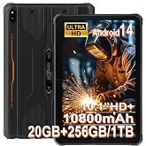 HOTWAV R10 Pro Rugged Tablet 10800mAh 10.1inch HD+ | 20GB + 256GB/TF 1TB Android 14 Waterproof Tablets,13MP Camera, /Dual SIM 4G/WLAN 5/IP68&amp;IP69K/Face ID/GPS/OTG