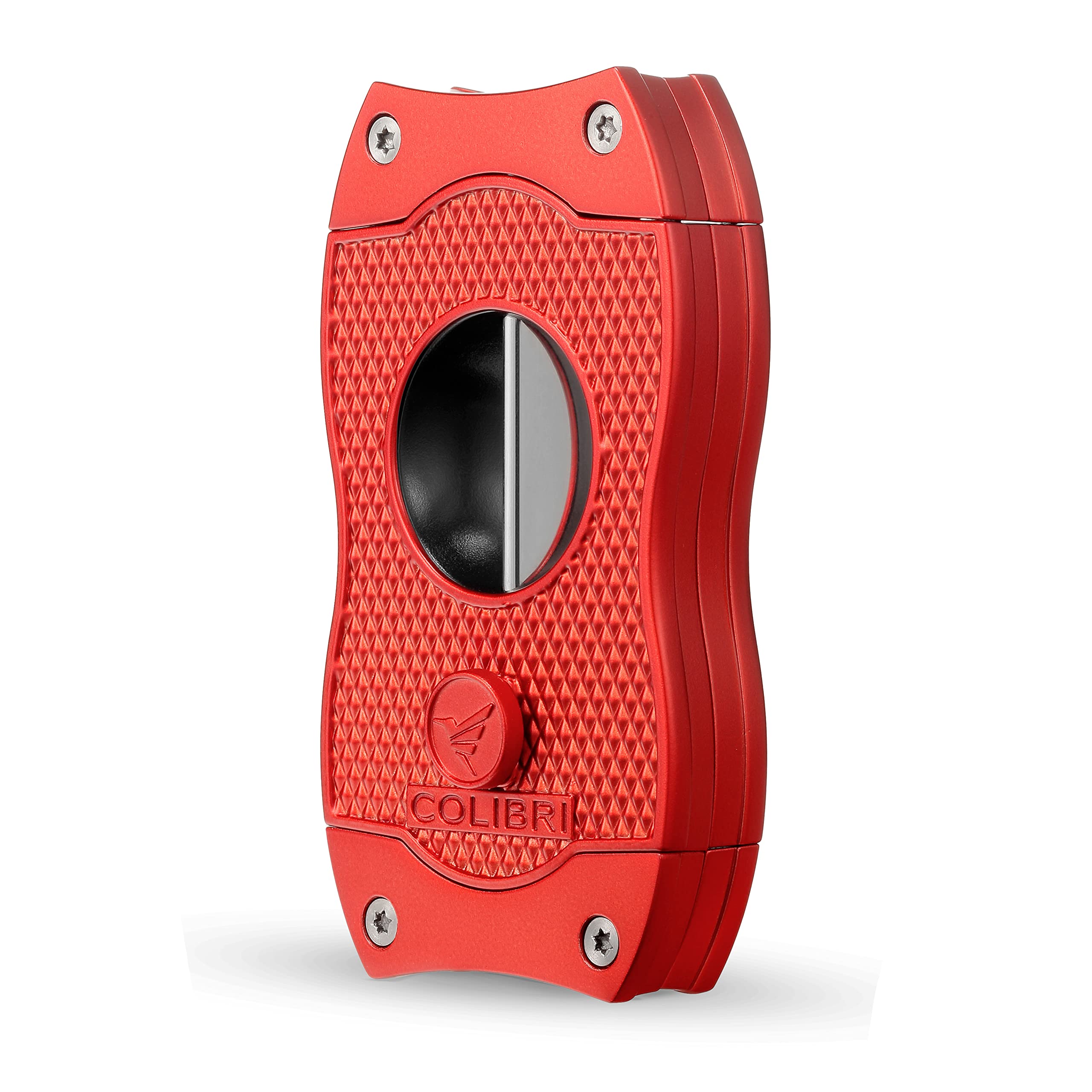 Colibri V-Cut Cigar Cutter — Diamond Cut Pattern — Deep 7mm V-Cut — Suitable for Up-to 60+ Ring Gauge Cigars — Spring Loaded Release — Ergonomic Design — Ideal Gift