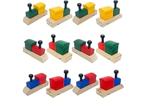 Podzly 12 Pack of Wooden Train Whistles - Fun Noise Maker Wood Toys for Kids, Montessori Toy and Party Favor for Thomas Themed Birthday Parties (1 Dozen Whistles)