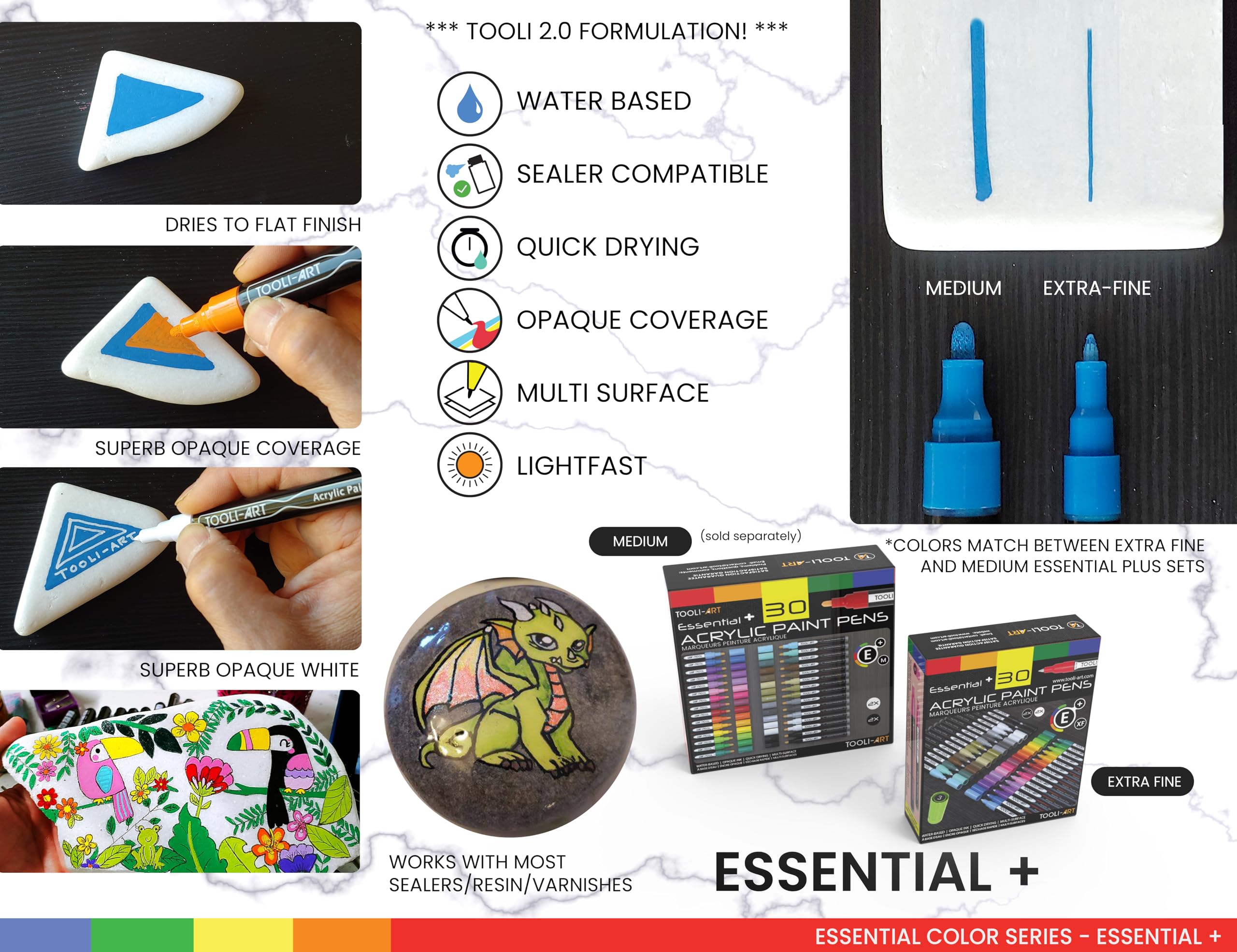 Acrylic Paint Pens Assorted Vibrant Markers for Rock Painting, Canvas, Glass, Mugs, Wood, Fabric, Metal, Ceramics. Non Toxic, Quick Dry, Multi-Surface, Lightfast (EXTRA FINE)