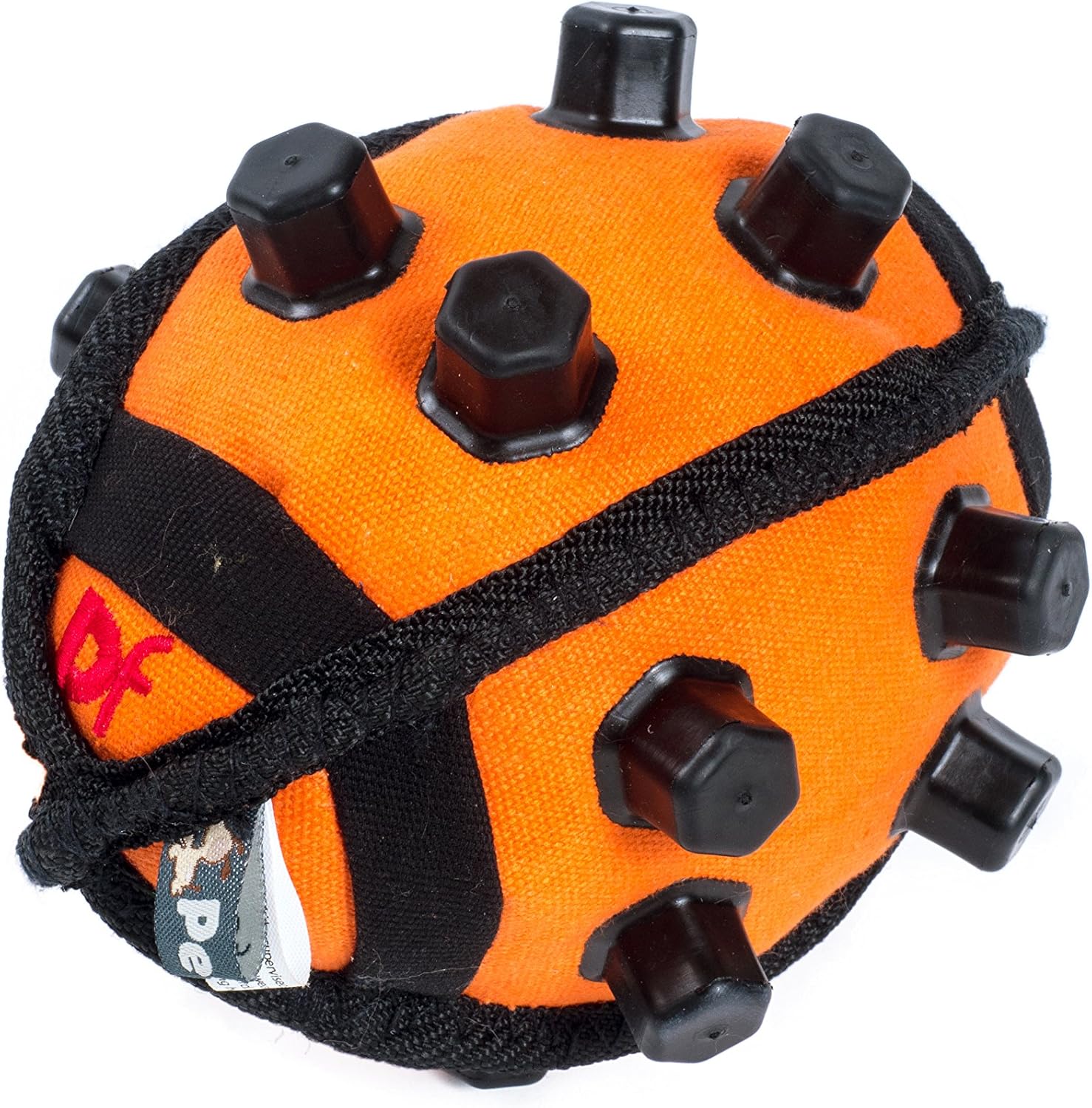 Petface (Seriously Strong by Petface) Nobbly Ball Dog Toy, Orange/Black