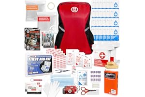 Earthquake Kit - 72 HRS Essential Emergency Survival Kit, Heavy Duty 72 Hour Bug Out Bag Survival Kit for Earthquake, Hurricane, Tsunami - Include Emergency First Aid Kit, Water, Food (Red 2 Person)