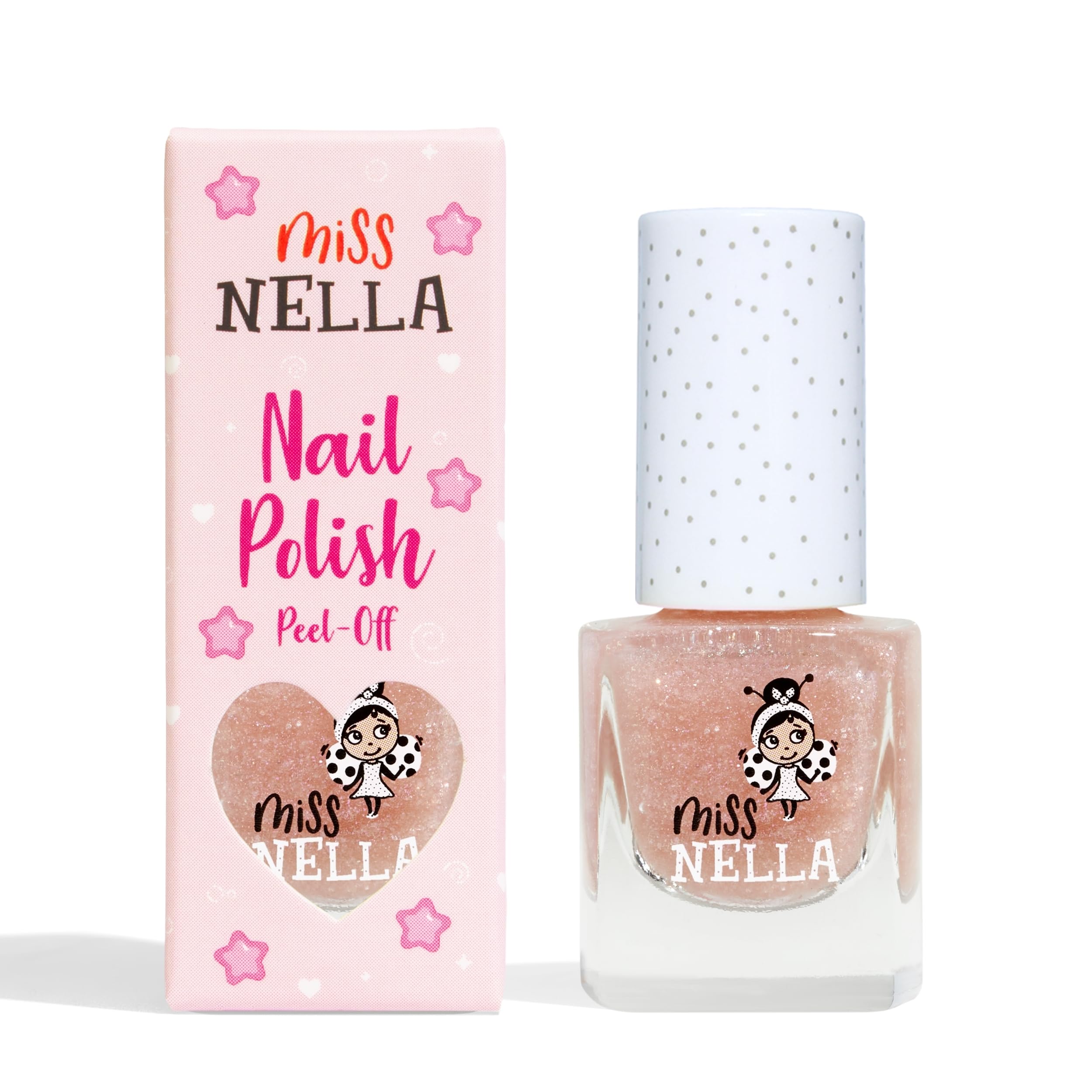 Miss Nella ABRACADABRA – Safe Special pink sparkle Nail Polish for Kids, Non-Toxic & Odour Free Formula for Children and Toddlers, Natural Water Based for Easy Peel Off