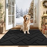 hicorfe Indoor Door Mat,Non Slip Door Mats,32"x48" Front Back Door Mat Rubber Backing,Absorbent Resist Dirt Entrance Inside Floor Mats for Entryway Washable Low-Profile(Charcoal)