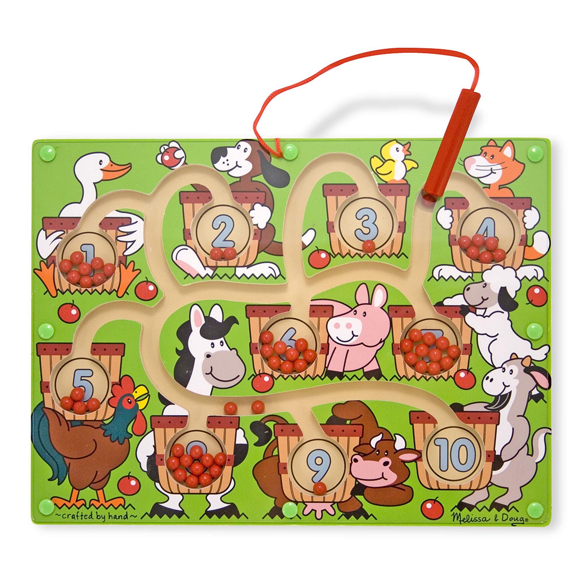 Melissa & Doug Magnetic Wand Number Maze - Wooden Puzzle Activity