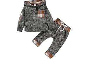 SAEABY Toddler Baby Boy Clothes Infant Newborn Boy Outfit Long Sleeve Hoodie Sweatshirt Pants Fall Winter Clothes Set