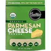 Healthier Comforts Organic Parmesan Cheese Powder - Real Aged Cheese Flavor Enhancer for Popcorn &amp; Pasta. Keto-Friendly, Gluten-Free, Non-GMO &amp; rBST-Free (0.44 lb)