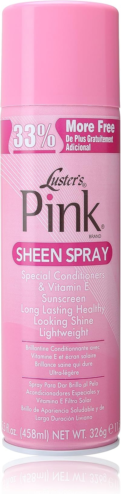 Lusters Pink Sheen Spray 458ml 15.5 fl oz Frizz Control Shine Mink Wheat Germ