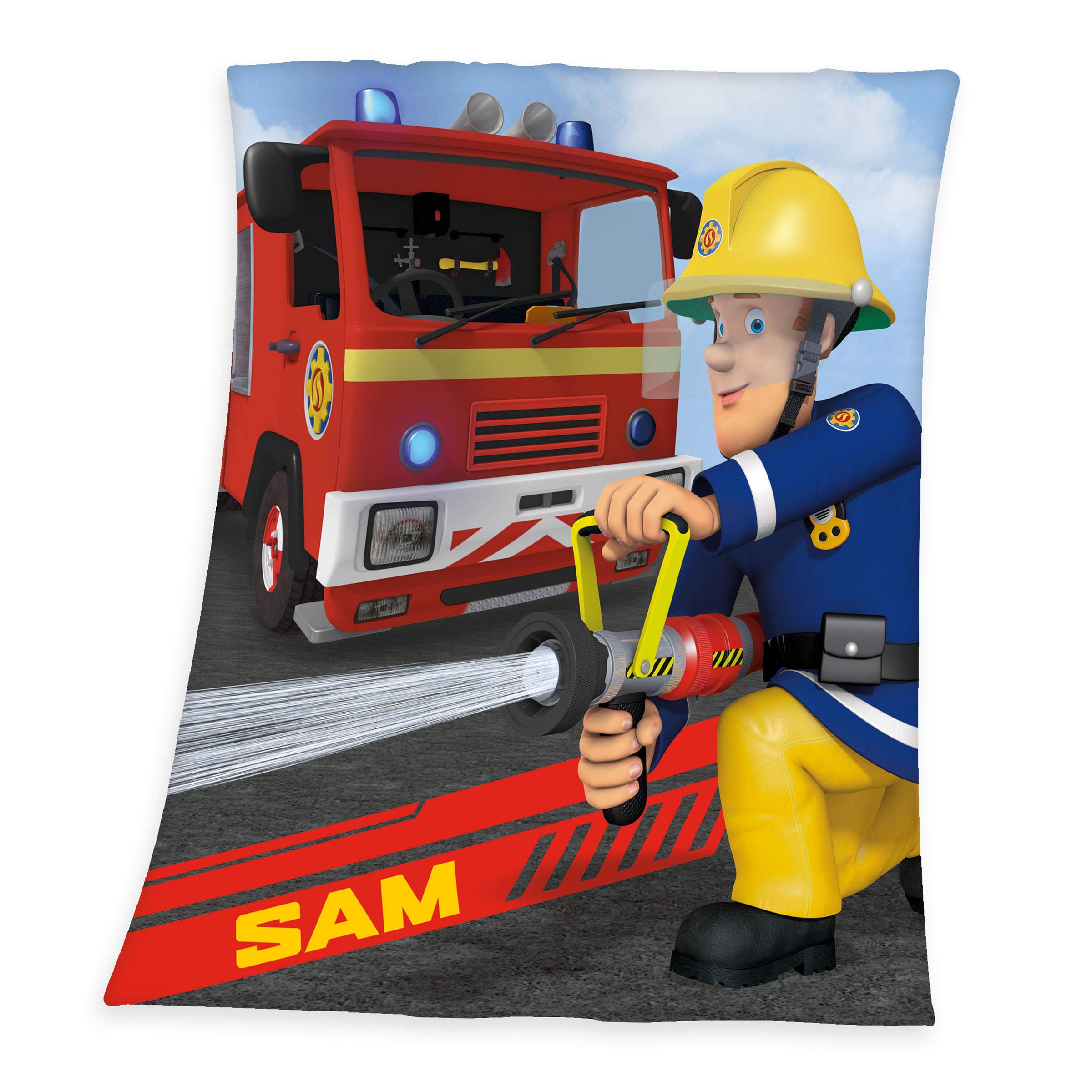 Herding Fireman Sam Fleece Blanket, 130 x 160 cm, Multicoloured