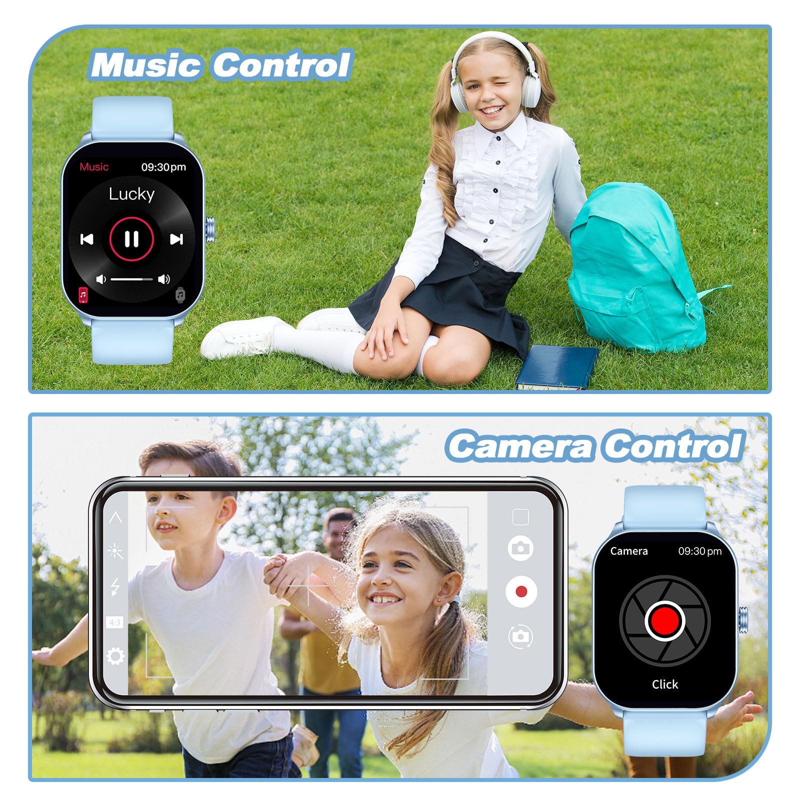 Tynggko Kids Smart Watch for Boys Girls, Fitness Tracker Watch with Pedometer, 65 Sport Modes, Heart Rate Sleep Monitor, Alarm Clock, Kids Gifts for Boys Girls Teens 10+ (Blue)