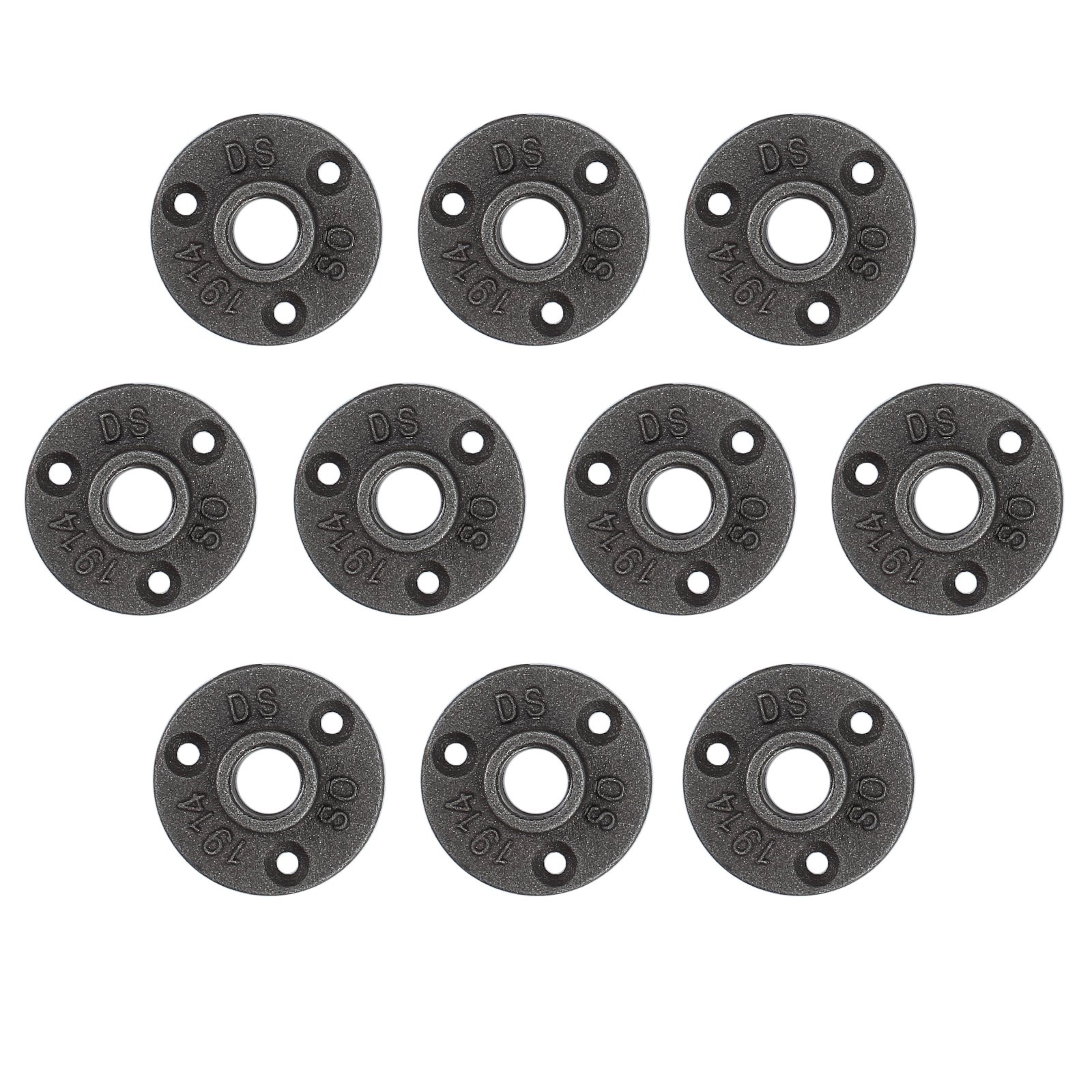 eSynic 10 Pcs 1/2 Inch Floor Flange Malleable Iron Pipe Fittings Wall Rusty Industrial for Industrial Pipe, Furniture and DIY Decorate
