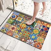 Mexican Talavera Door Mat Entrance Doormat Home Floor Mat Rugs for Entryway Outdoor Indoor Kitchen Bathroom Decor 17x29 inch