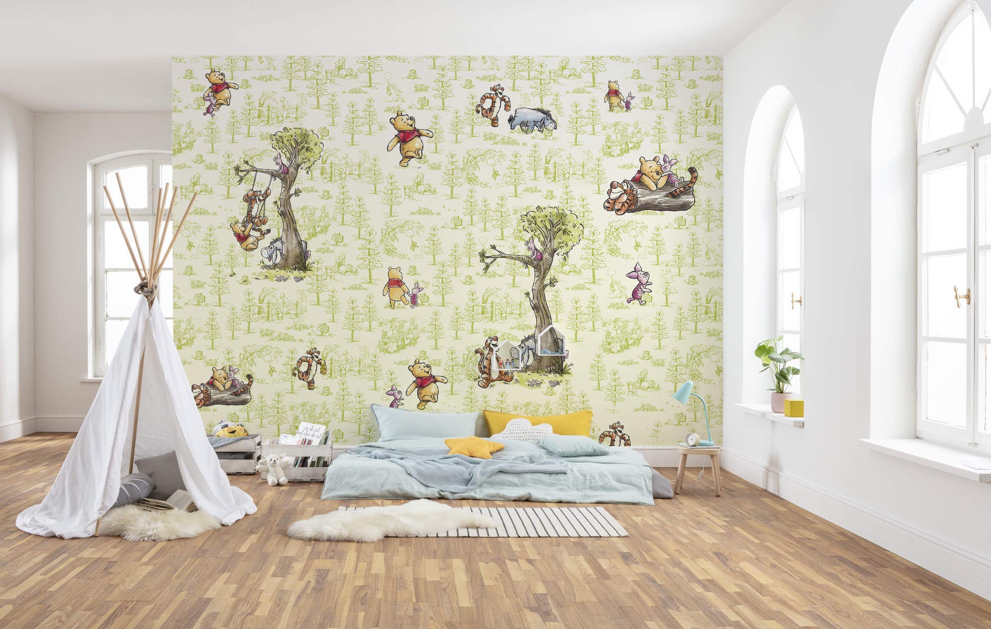 Komar Fleece Photo Wallpaper Winnie The Pooh, Fleece, Colourful, 300 x 280 cm (Breite x Höhe), Bahnbreite 50 cm