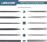 LIBRATON 13PCS Needle File Set with 6 Steel & 6 Diamond Files Case view 3