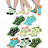 Silicherry 8 Pairs Funny Pickle Socks Novelty Dill Ankle Socks Cotton Crazy Low Cut Pickle Gifts for Pickles Lovers Women Men