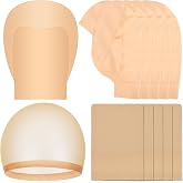 PURPERCAT 2 Pcs Halloween Bald Cap Costume Accessories Kit, Include 1 Latex Bald Cap 1 Mesh Wig Cap for Men Women, Dancing Makeup Party Cosplay Outfits