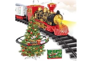 IMCUAMK Christmas Train Set, Christmas Decoration Train Around The Tree, Train and Tracks, for Children,Age for 3+ Sambox