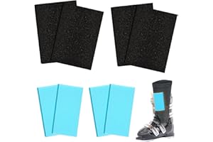 MOFUIRY 8Pcs Ski Shin Guards, Adhesive Snowboard Shin Protector Pads Ski Boot Inserts Foam Pad Ski Racing Shin Guards for Relief Shin Bite Burns Shin Pain, 2 Sizes (7×4.7, 6×3 Inch) for Kids Junior Men Women