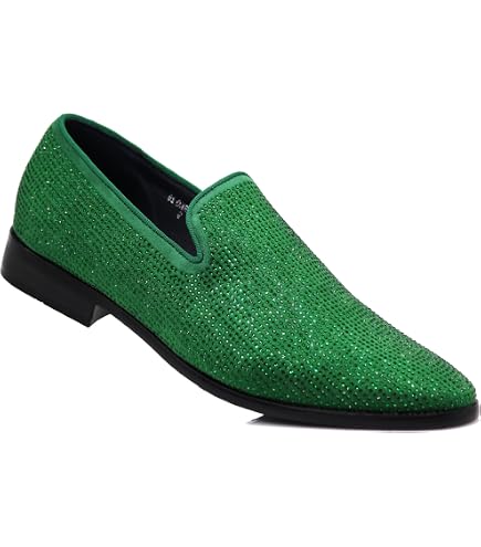 emerald green men dress shoes Enzo Romeo SPK27 Men's Rhinestone Sparkling Suede Loafer Classic Designer Moccasins (6.5, Pink) Experience the fusion of pimelu Beach Dresses for Color:Flax x-mappingIndex:30835-56129