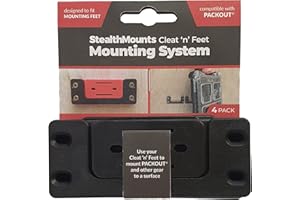 StealthMounts Cleat 'n' Feet Mounting System (4 Pack) | Tool Box Storage System | Mount Anywhere | Compatible with Milwaukee 