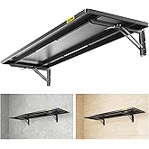 Aecxm 1.3x4ft Adjustable Rail Type Folding Storage Rack Shelf, Suitable for Garage, Storage Room, Kitchens Wall Shelf,Garage Storage Rack Floating Shelves, Wall Mounted Folding Table(1pcs-Black)