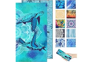 MARGELIFE Sand Proof Microfiber Beach Towels Adult –Quick Fast Dry Beach Oversized Accessories for Travel Swim Pool Yoga Camping Blanket Essentials Lightweight Must Haves Items Women Gifts Turtles