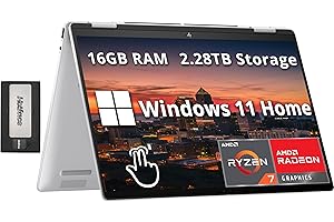 HP Envy x360 2-in-1 Laptop, 14" WUXGA Touch Display, AMD Ryzen 7 8840HS, 16GB LPDDR5, 2.28TB Storage(2TB SSD+288GB Docking St
