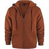 GEEK LIGHTING Hoodies for Men Heavyweight Fleece Sweatshirt - Full Zip Up Thick Sherpa Lined