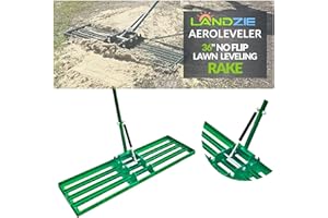 Landzie AeroLeveler - The Lawn Leveling Rake That Never Flips - Patented 36 inch Wide Pneumatic Lawn Level for Yard, Dirt, Soil, Sand, Provides Stability and Control Without Flipping Over